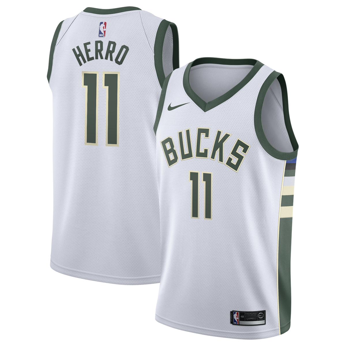 Milwaukee Bucks Nike Association Edition Swingman Jersey - White - Tyler Herro - Youth