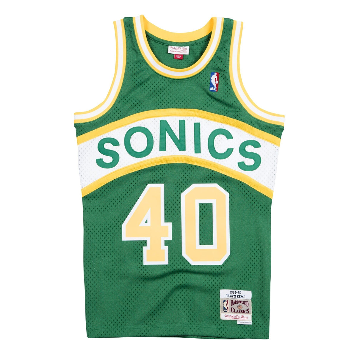 Seattle SuperSonics Mitchell & Ness Shawn Kemp Hardwood Classics Road Swingman Jersey - Men's