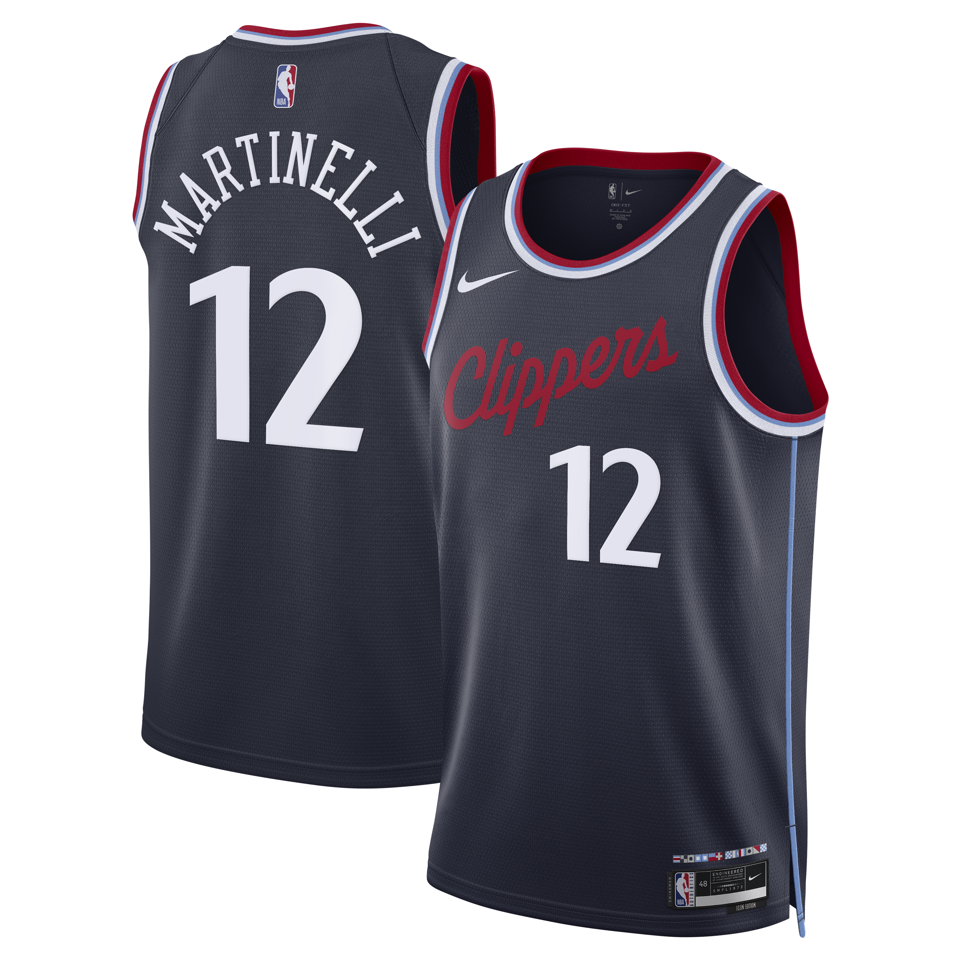 Los Angeles Clippers Nike Replica Icon Edition Swingman Jersey - Navy - Nick Martinelli - Unisex