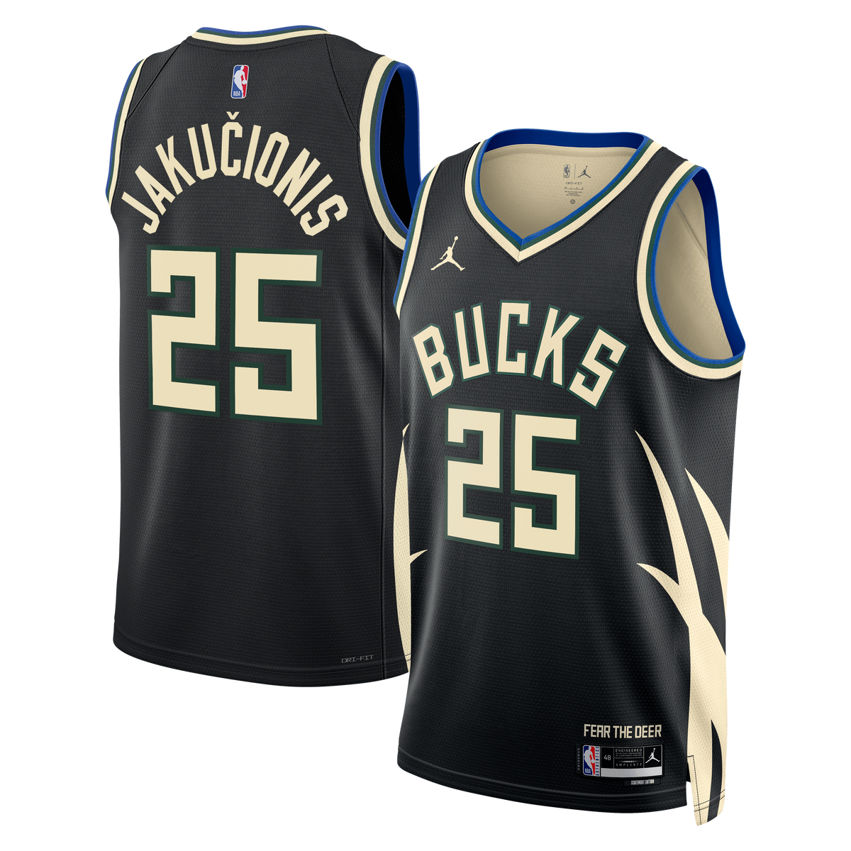 Milwaukee Bucks Jordan Brand Statement Edition Swingman Jersey - Hunter Green - Kasparas Jakučionis - Unisex