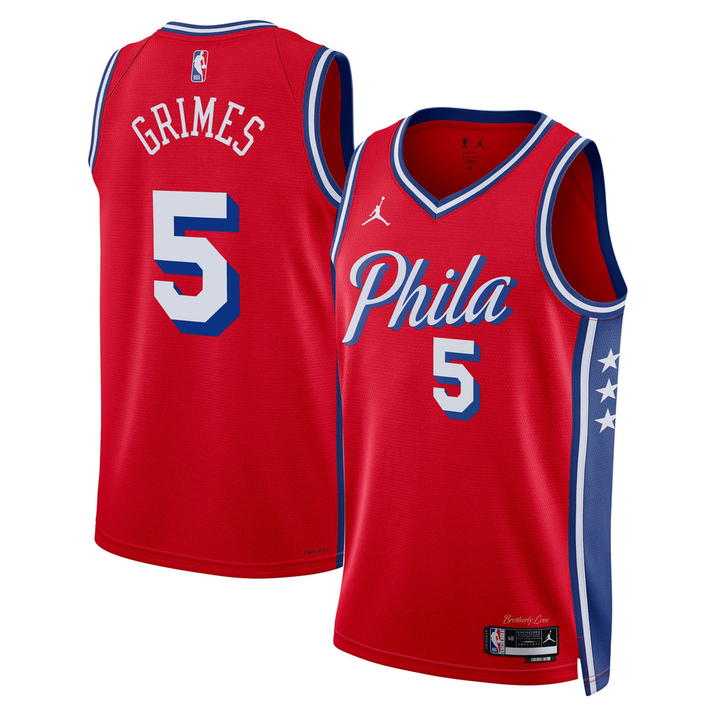 Philadelphia 76ers Jordan Brand Statement Edition Swingman Jersey - Red - Quentin Grimes - Unisex