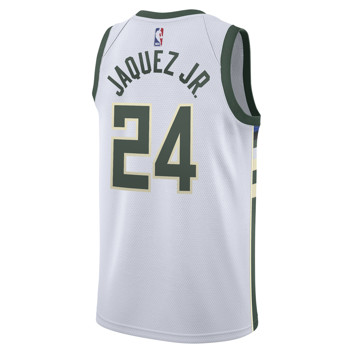 Milwaukee Bucks Nike Association Edition Swingman Jersey - White - Jaime Jaquez Jr. - Youth