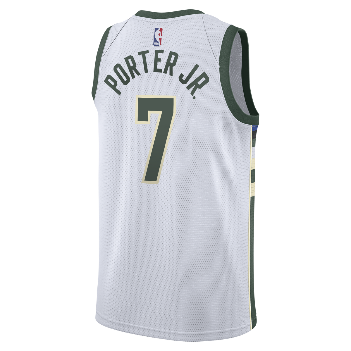 Milwaukee Bucks Nike Association Edition Swingman Jersey - White - Kevin Porter Jr. - Youth