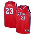 Philadelphia 76ers Jordan Brand Statement Edition Swingman Jersey - Red - LeBron James - Youth