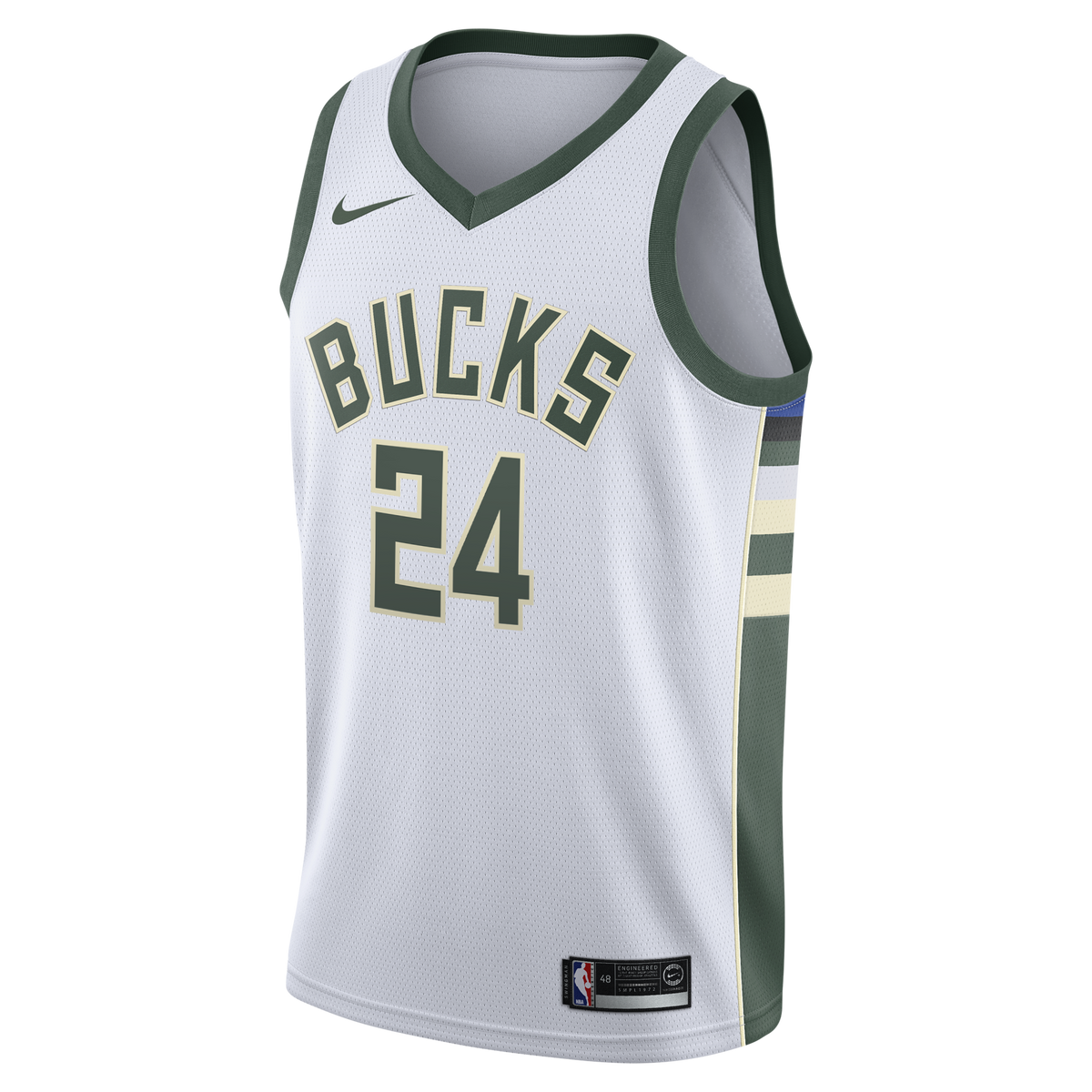 Milwaukee Bucks Nike Association Edition Swingman Jersey - White - Jaime Jaquez Jr. - Youth