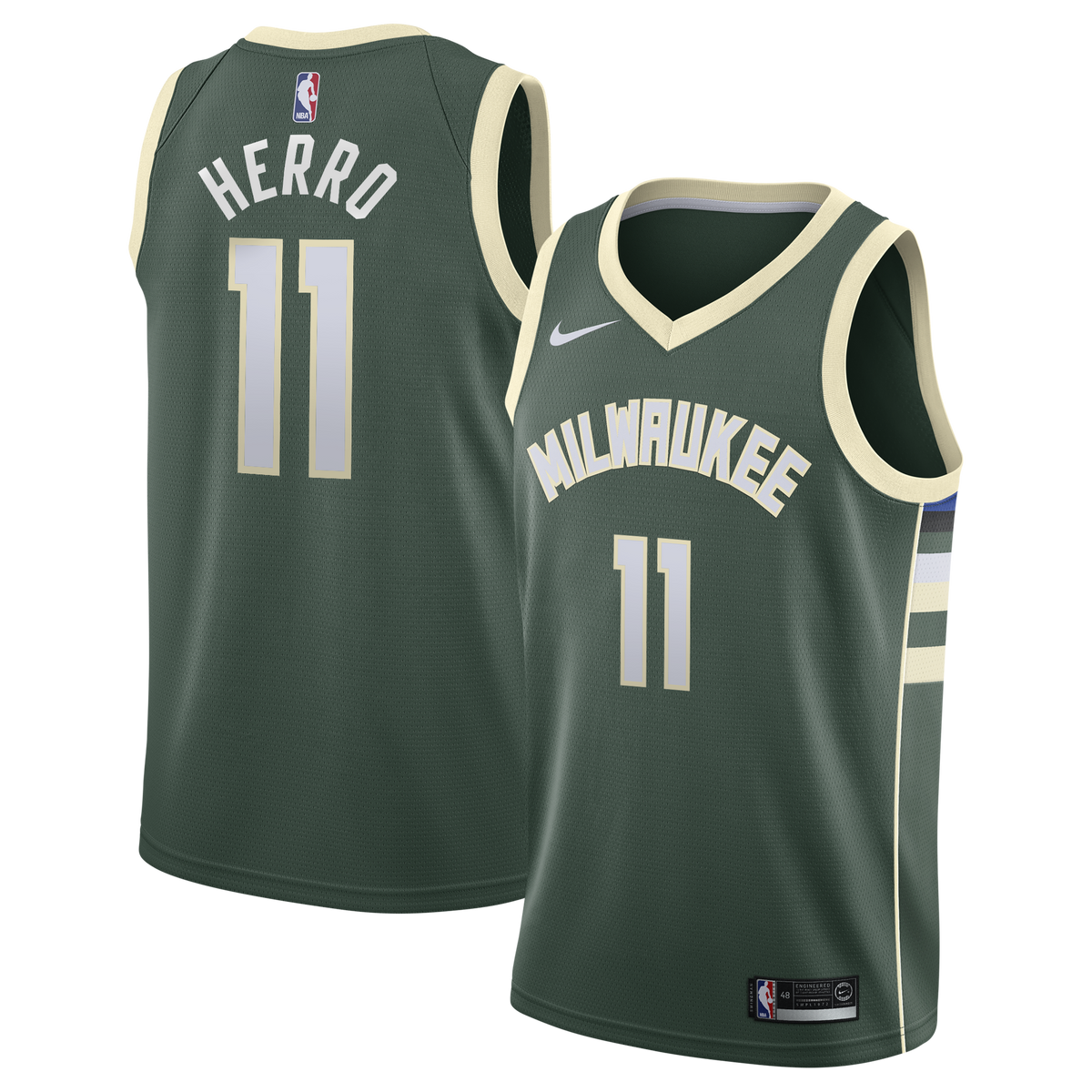 Milwaukee Bucks Nike Icon Edition Swingman Jersey - Hunter Green - Tyler Herro - Youth