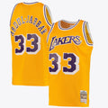 Los Angeles Lakers Mitchell & Ness Kareem Abdul-Jabbar Road Swingman Jersey - Light Gold - Men's