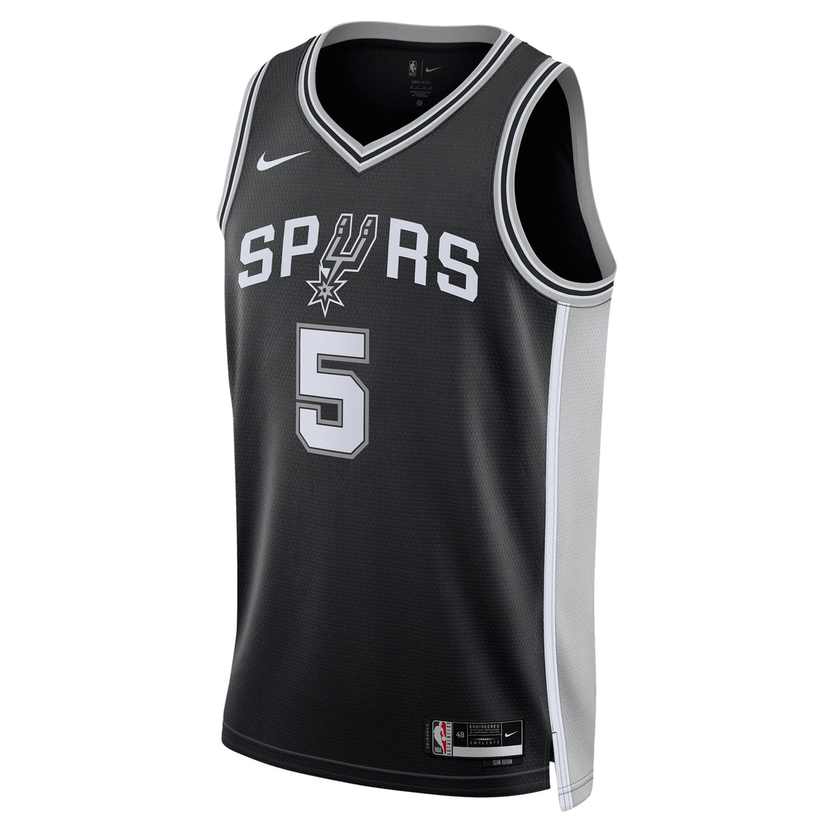 San Antonio Spurs Nike Icon Swingman Jersey - Black - Stephon Castle - Unisex