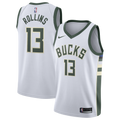 Milwaukee Bucks Nike Association Edition Swingman Jersey - White - Ryan Rollins - Youth