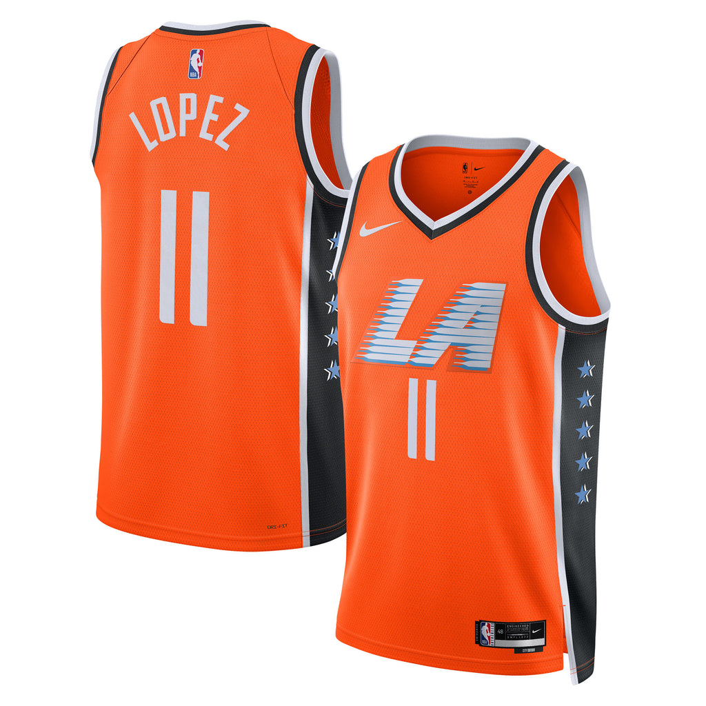 LA Clippers Nike 2025/26 City Edition Swingman Jersey - Orange - Brook Lopez - Unisex
