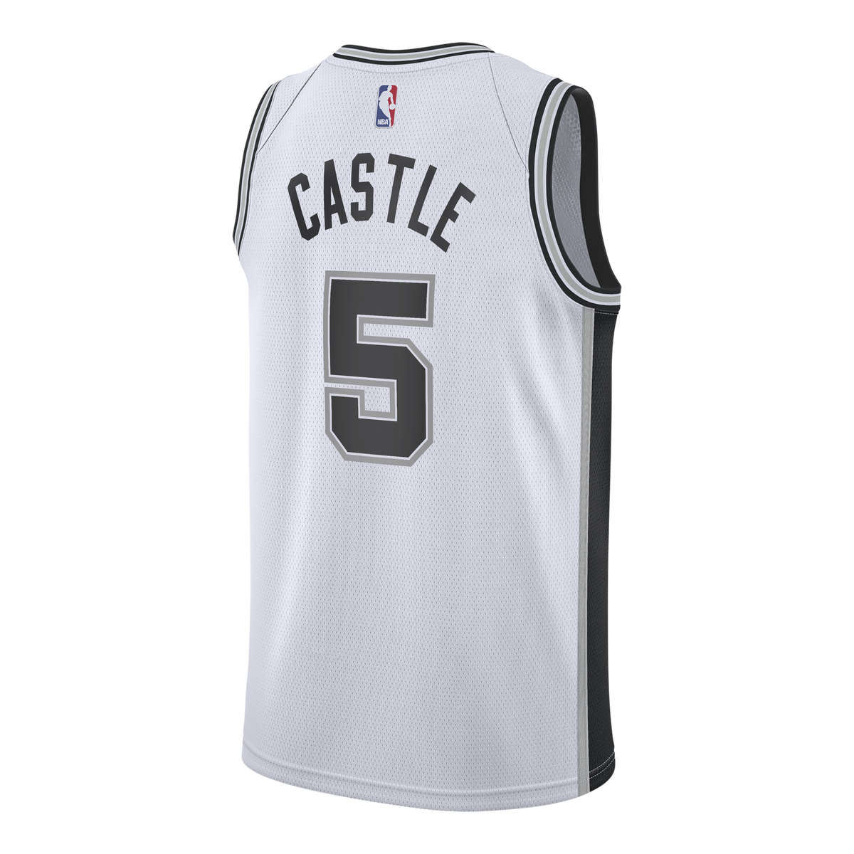 San Antonio Spurs Nike Association Edition Swingman Jersey - White - Stephon Castle - Youth