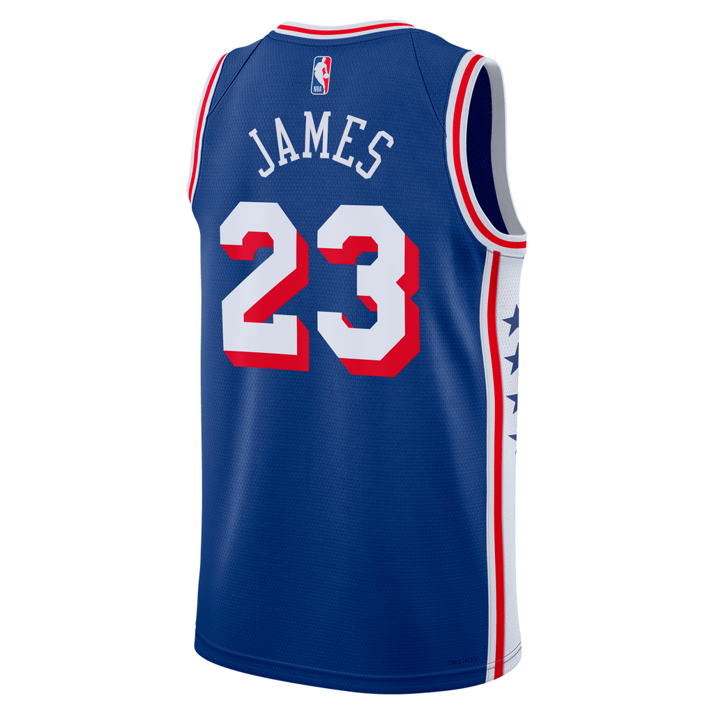 Philadelphia 76ers Nike Icon Edition Swingman Jersey - Royal - LeBron James - Unisex