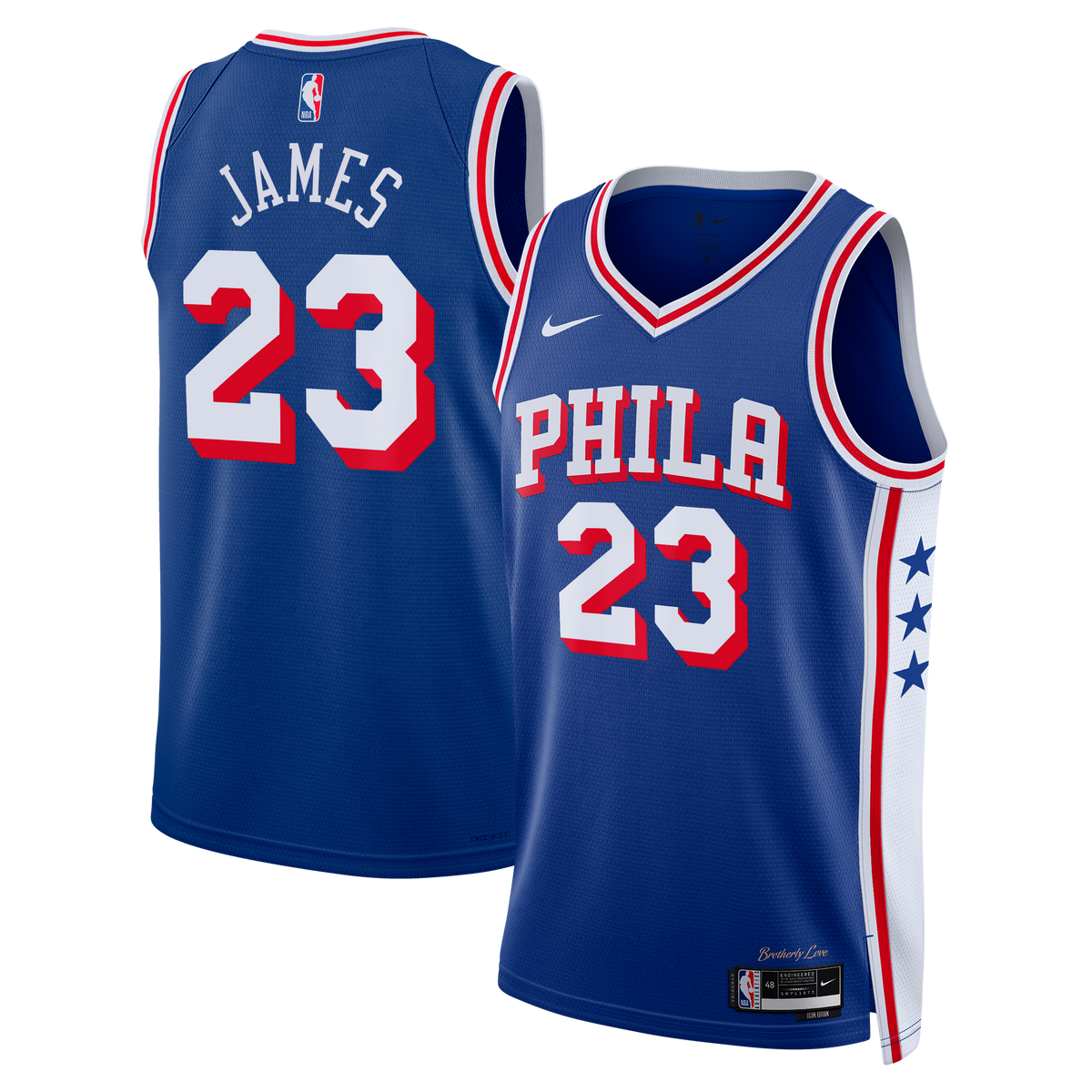 Philadelphia 76ers Nike Icon Edition Swingman Jersey - Royal - LeBron James - Youth