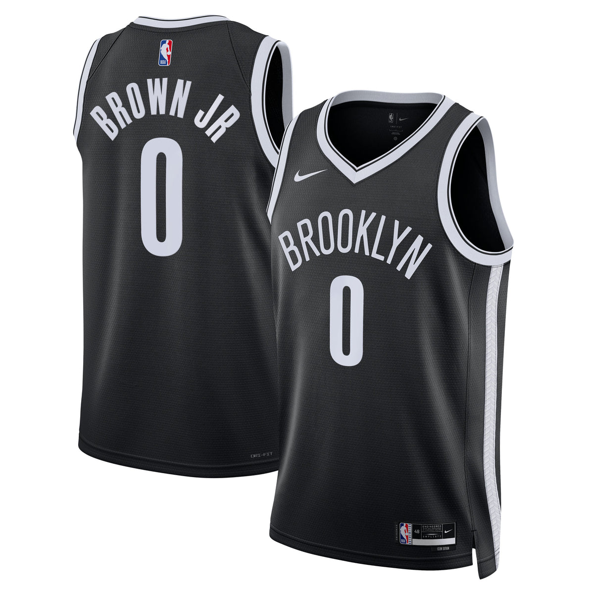 Brooklyn Nets Nike Icon Swingman Jersey - Black - Mikel Brown Jr. - Unisex