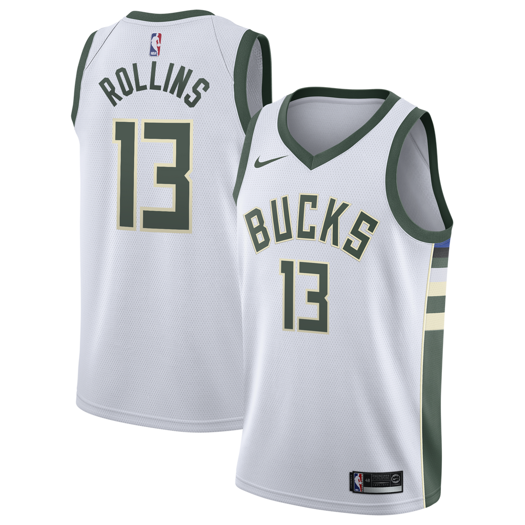 Milwaukee Bucks Nike Association Edition Swingman Jersey - White - Ryan Rollins - Youth