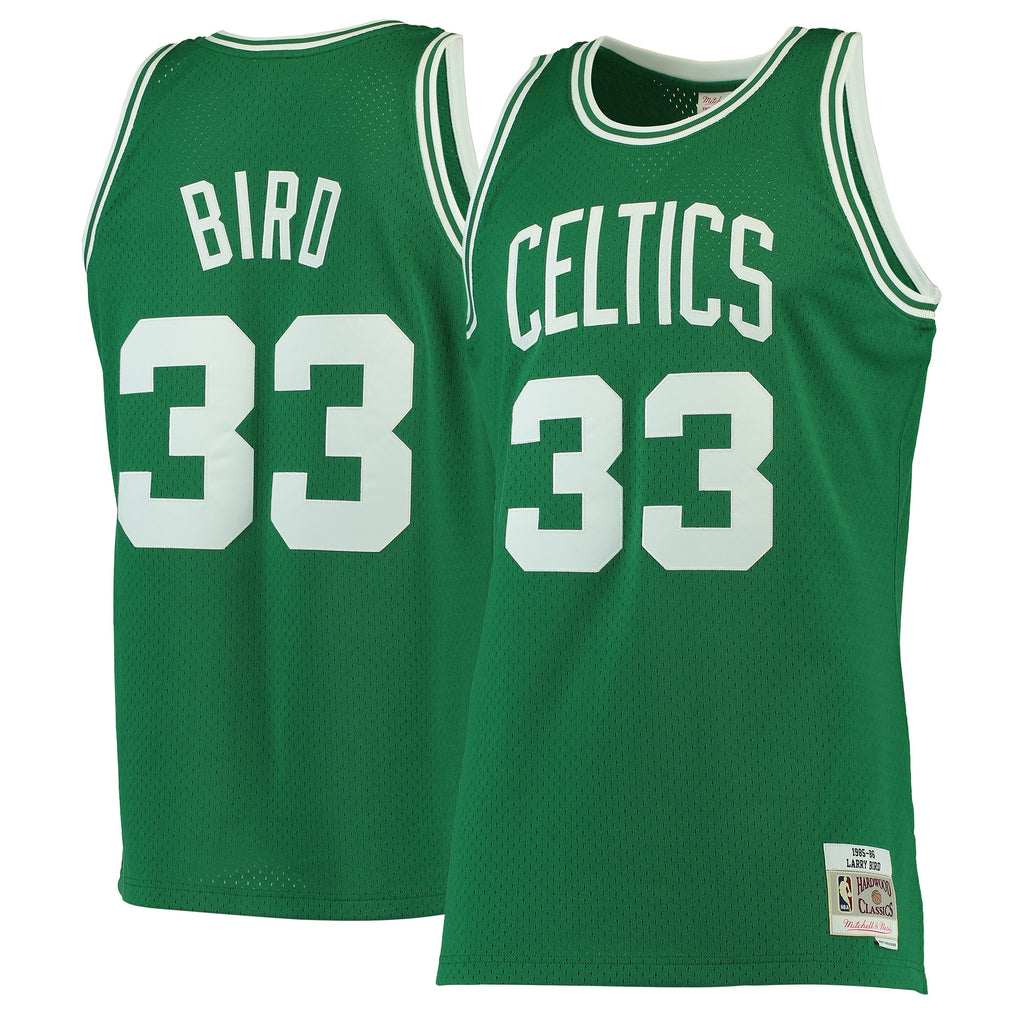 Boston Celtics Mitchell & Ness Larry Bird 1985-86 Hardwood Classics Swingman Jersey - Kelly Green - Men's
