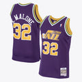Utah Jazz Mitchell & Ness Karl Malone 1991 Hardwood Classics Road Swingman Jersey - Purple - Men's