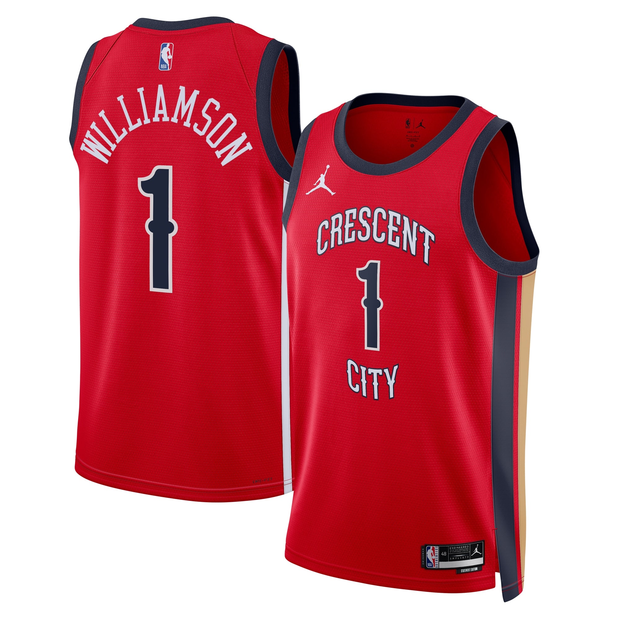 New Orleans Pelicans Jordan Brand Statement Edition Swingman Jersey - Red - Zion Williamson - Unisex