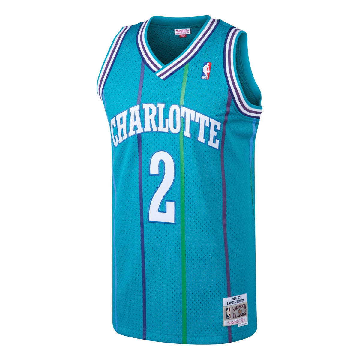 Charlotte Hornets Mitchell & Ness Larry Johnson 1992-93 Hardwood Classics Swingman Jersey - Teal - Men's