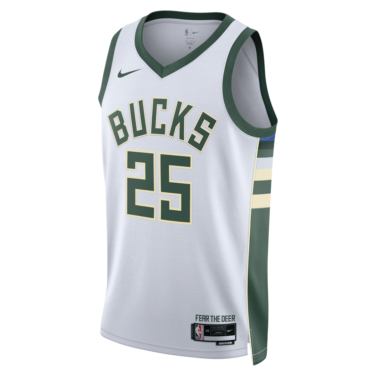 Milwaukee Bucks Nike Association Edition Swingman Jersey - White - Kasparas Jakučionis - Unisex