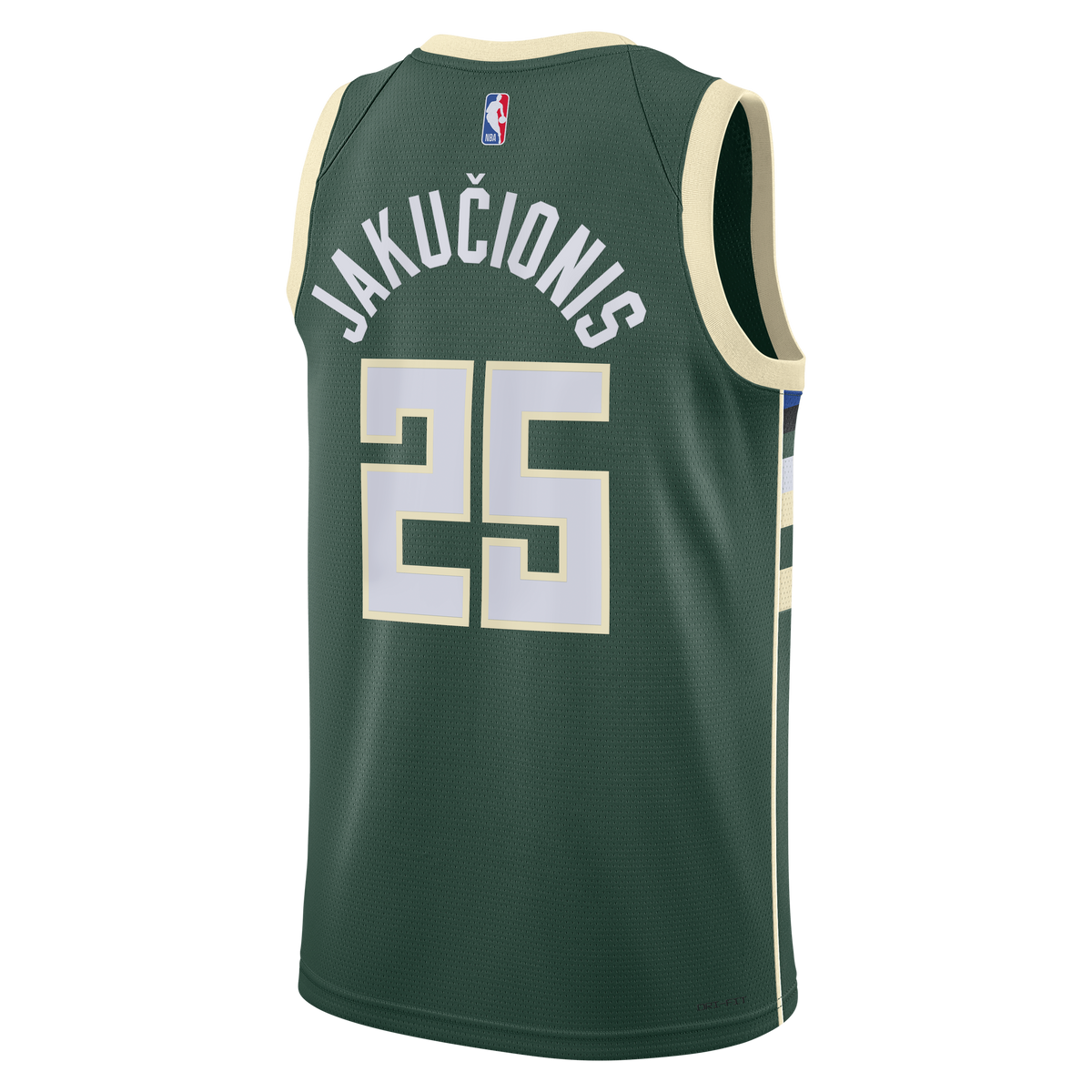 Milwaukee Bucks Nike Icon Edition Swingman Jersey - White - Kasparas Jakučionis - Unisex